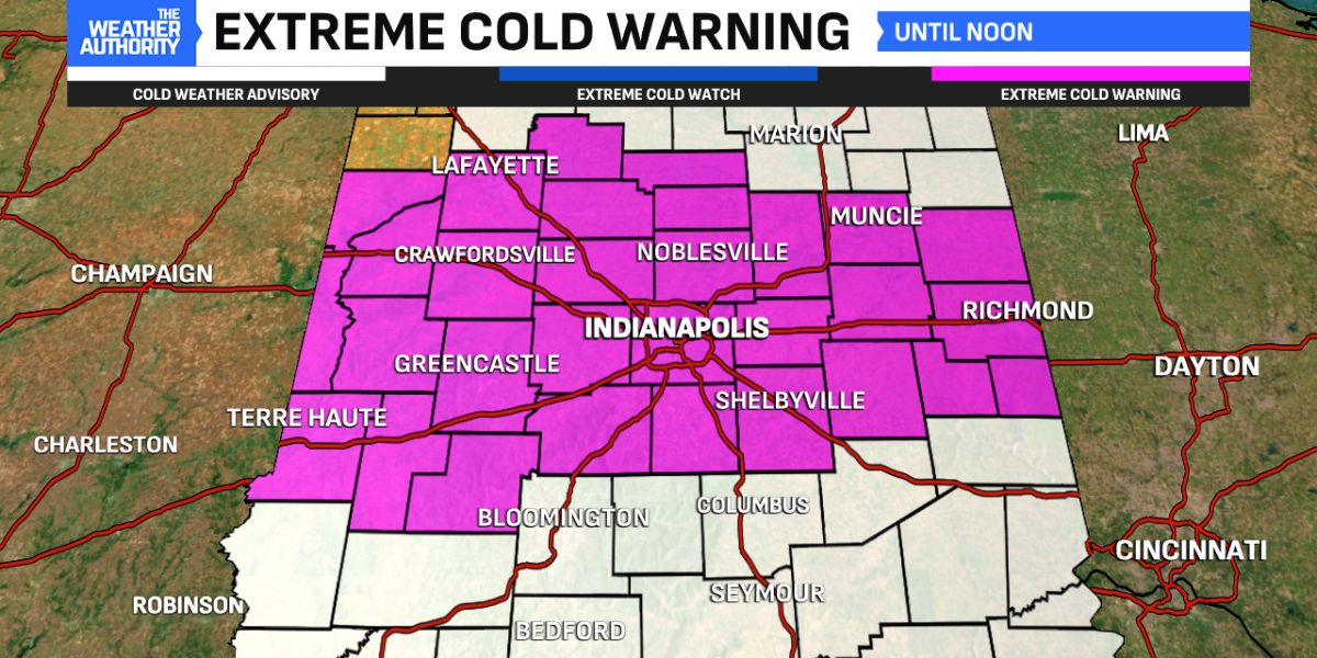 Extreme Cold Grips Central Indiana as Subzero Temperatures Continue