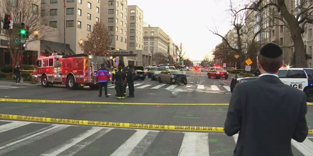 Pedestrian Killed, Three Injured in High-Speed Four-Car Crash in Northwest D.C. (1)